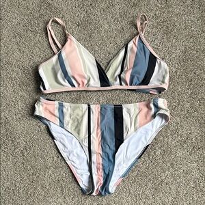 Cupshe Pastel Striped Bikini